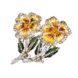 PANSY DUETTE BROOCH ADOLPH KATZ