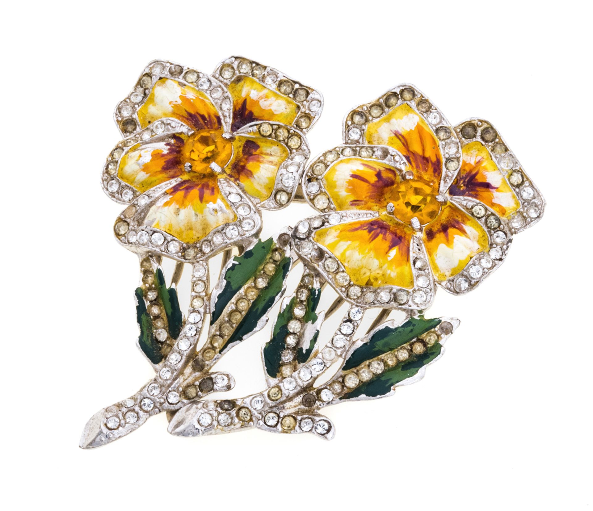 PANSY DUETTE BROOCH ADOLPH KATZ