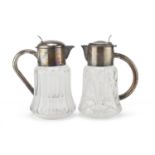 PAIR OF CRYSTAL AND SILVER-PLATED JUGS ITALY 20TH CENTURY