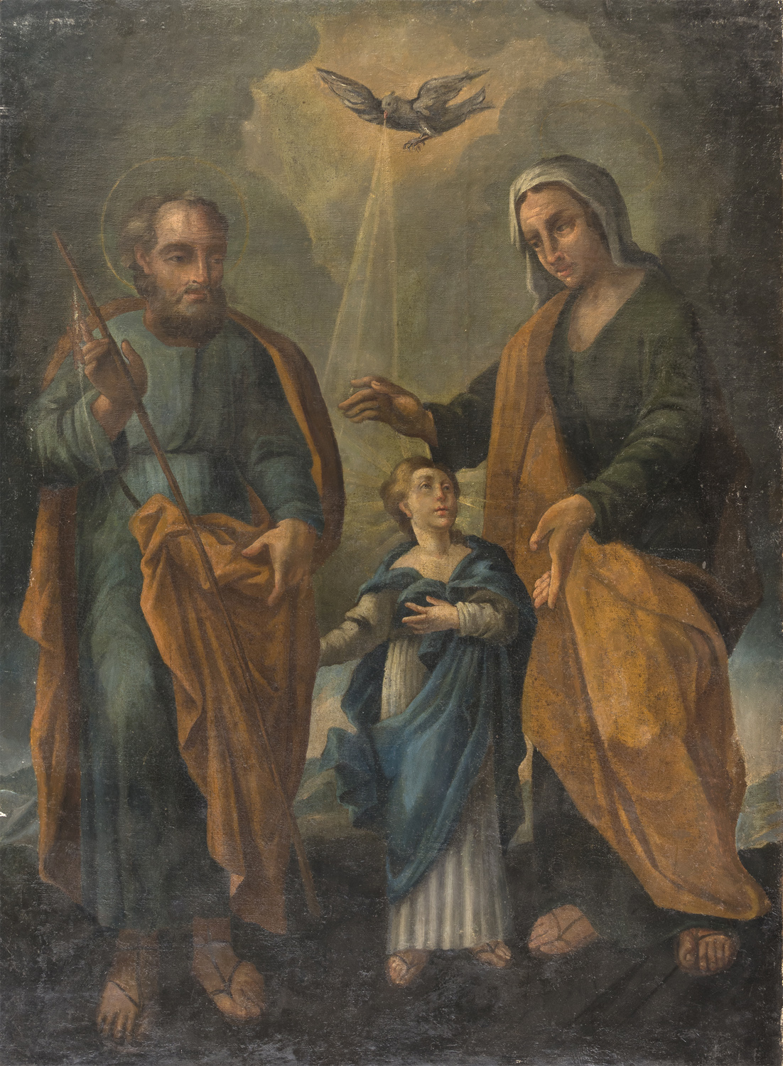 SOUTHERN ITALY OIL PAINTING OF SAINTS 18TH CENTURY