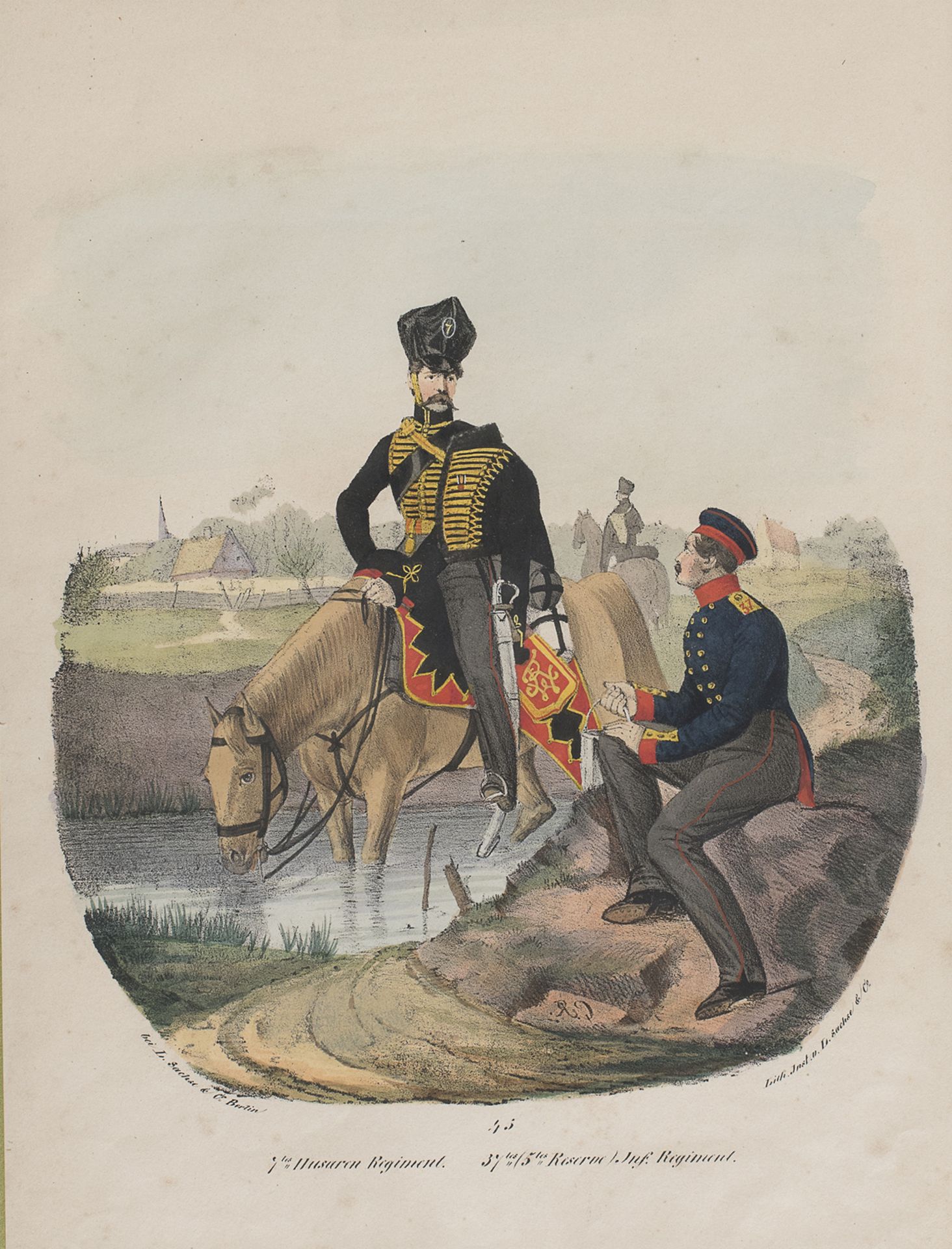 FIVE COLOR ENGRAVINGS OF FRENCH MILITARY UNIFORMS 19TH CENTURY - Image 4 of 5