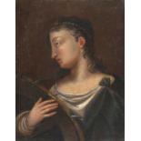 OIL PAINTING SAINT CATHERINE OF THE 18TH CENTURY