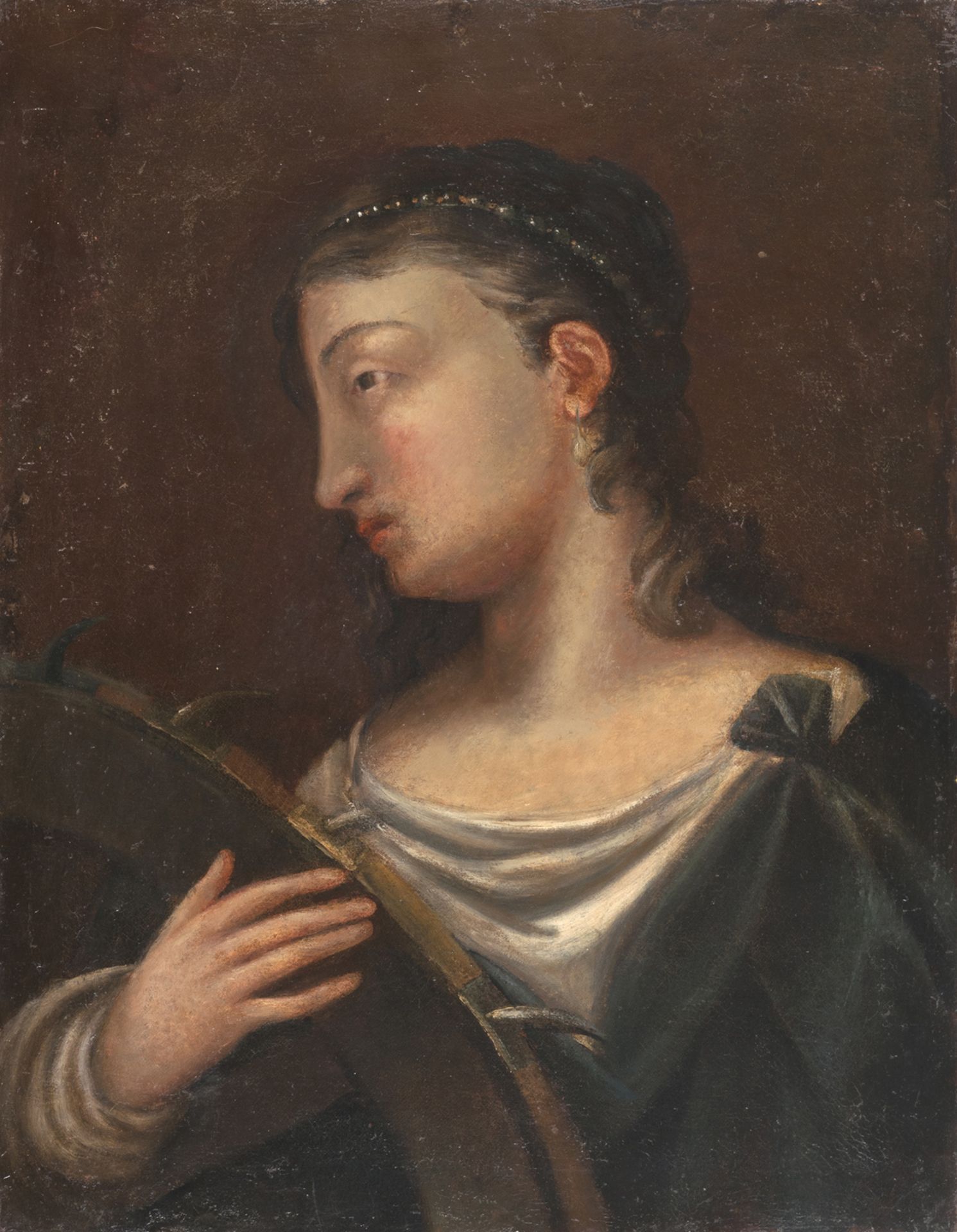 OIL PAINTING SAINT CATHERINE OF THE 18TH CENTURY