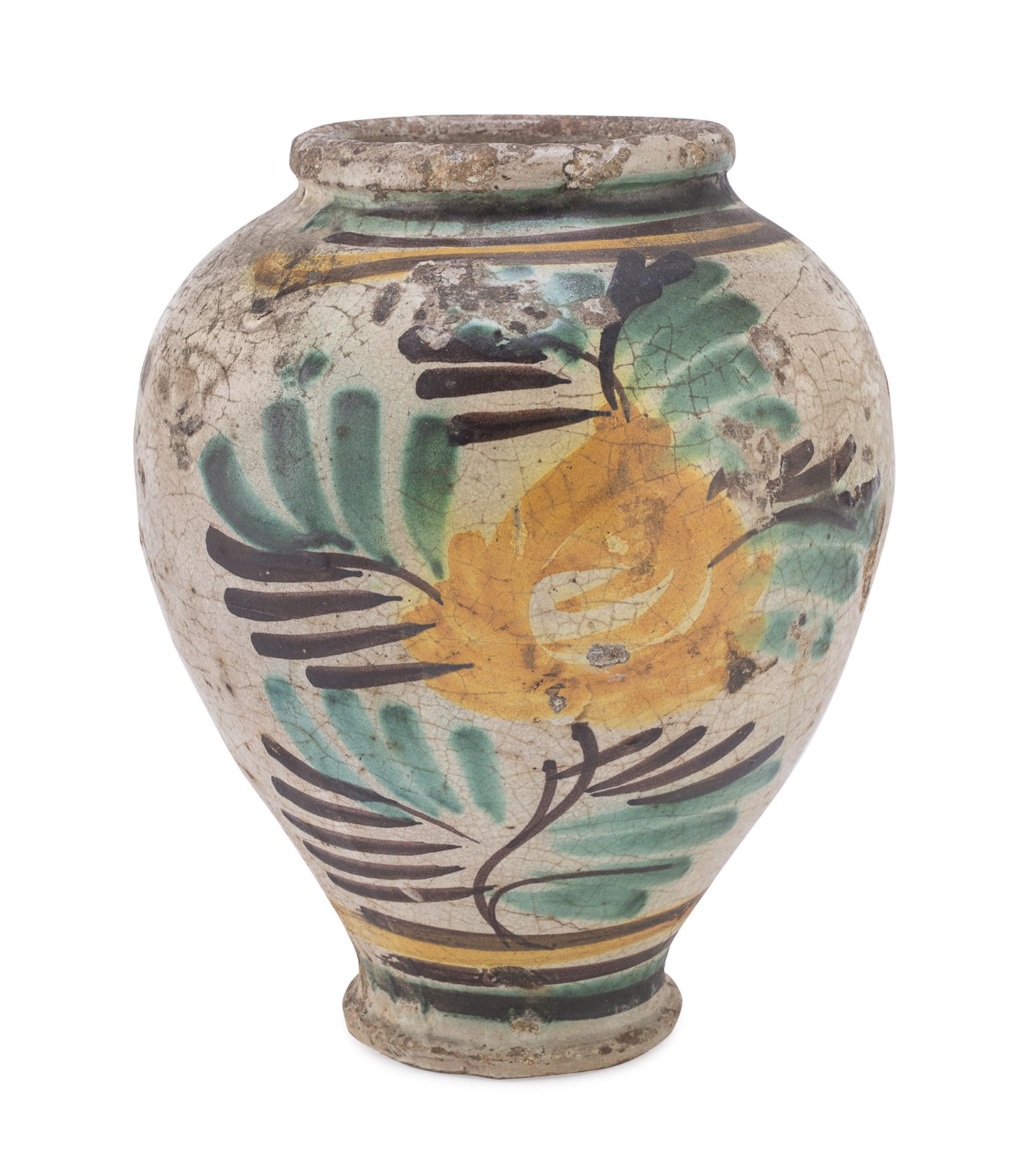 MAJOLICA VASE SICILY 18TH CENTURY