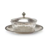 CHEESE BOWL IN CRYSTAL AND SILVER CALEGARO PADUA 1944/1968