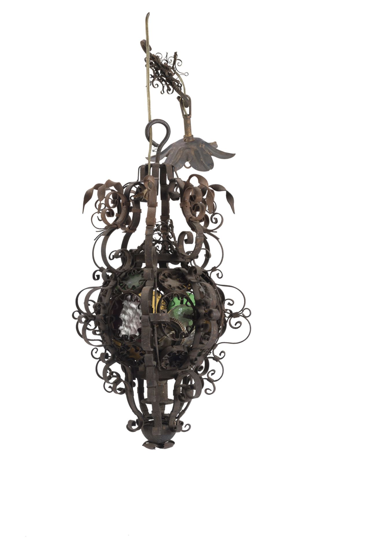 WROUGHT IRON LANTERN 19TH CENTURY - Image 2 of 2