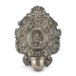 HOLY WATER STOUP IN SILVER PROBABLY PAPAL STATE 19TH CENTURY