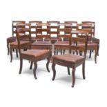 TWELVE CHAIRS IN MAHOGANY 19TH CENTURY