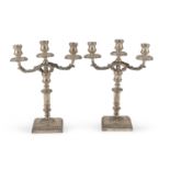 PAIR OF SILVER CANDLESTICKS MILAN 1872/1933