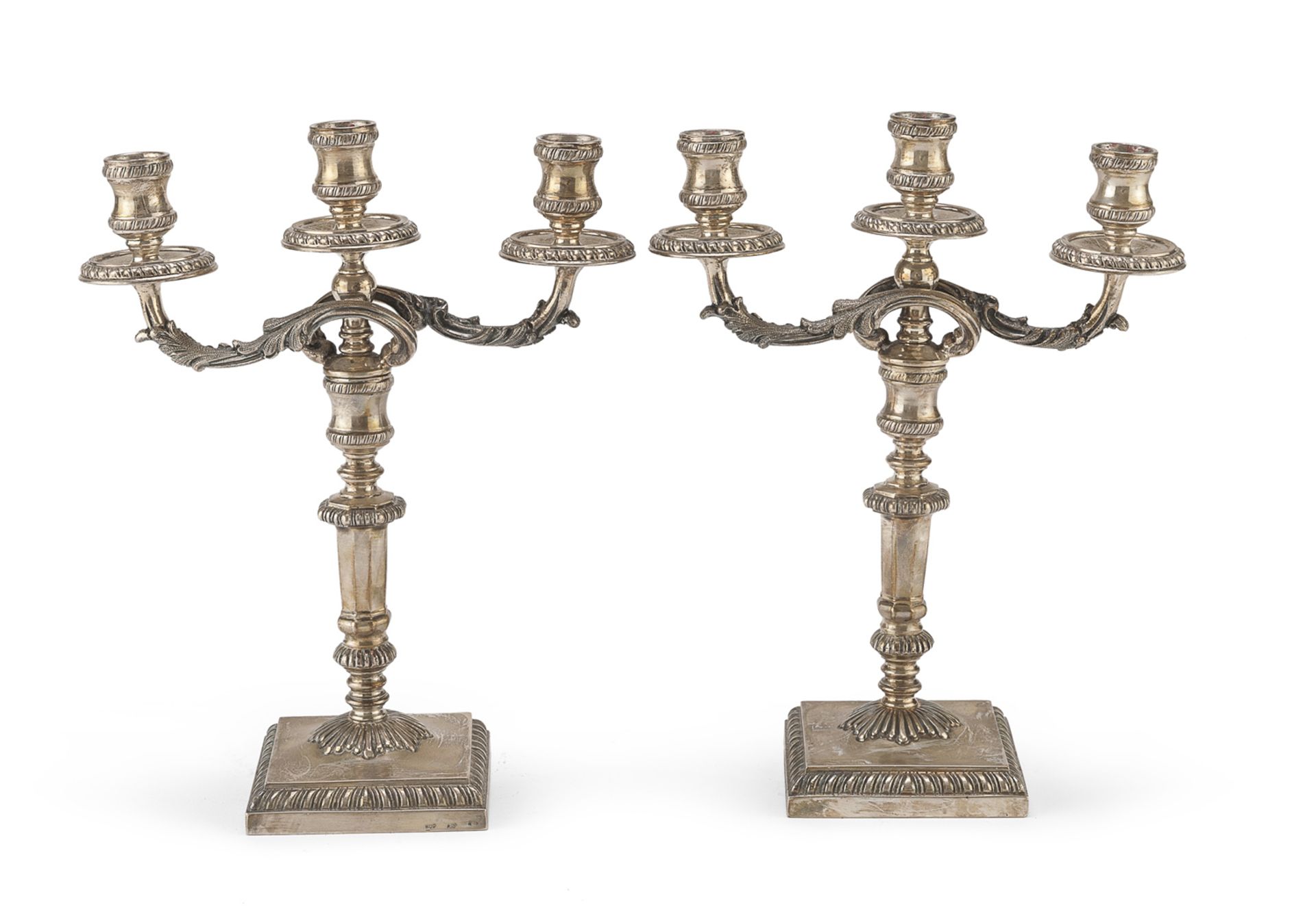 PAIR OF SILVER CANDLESTICKS MILAN 1872/1933