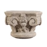 STONE CAPITAL PROBABLY VENETO 15TH CENTURY