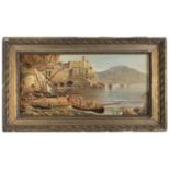 OIL PAINTING OF A VIEW OF ATRANI 20TH CENTURY