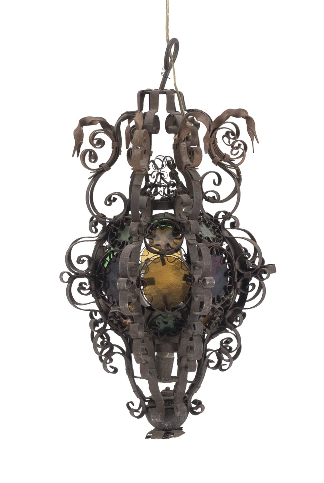 WROUGHT IRON LANTERN 19TH CENTURY