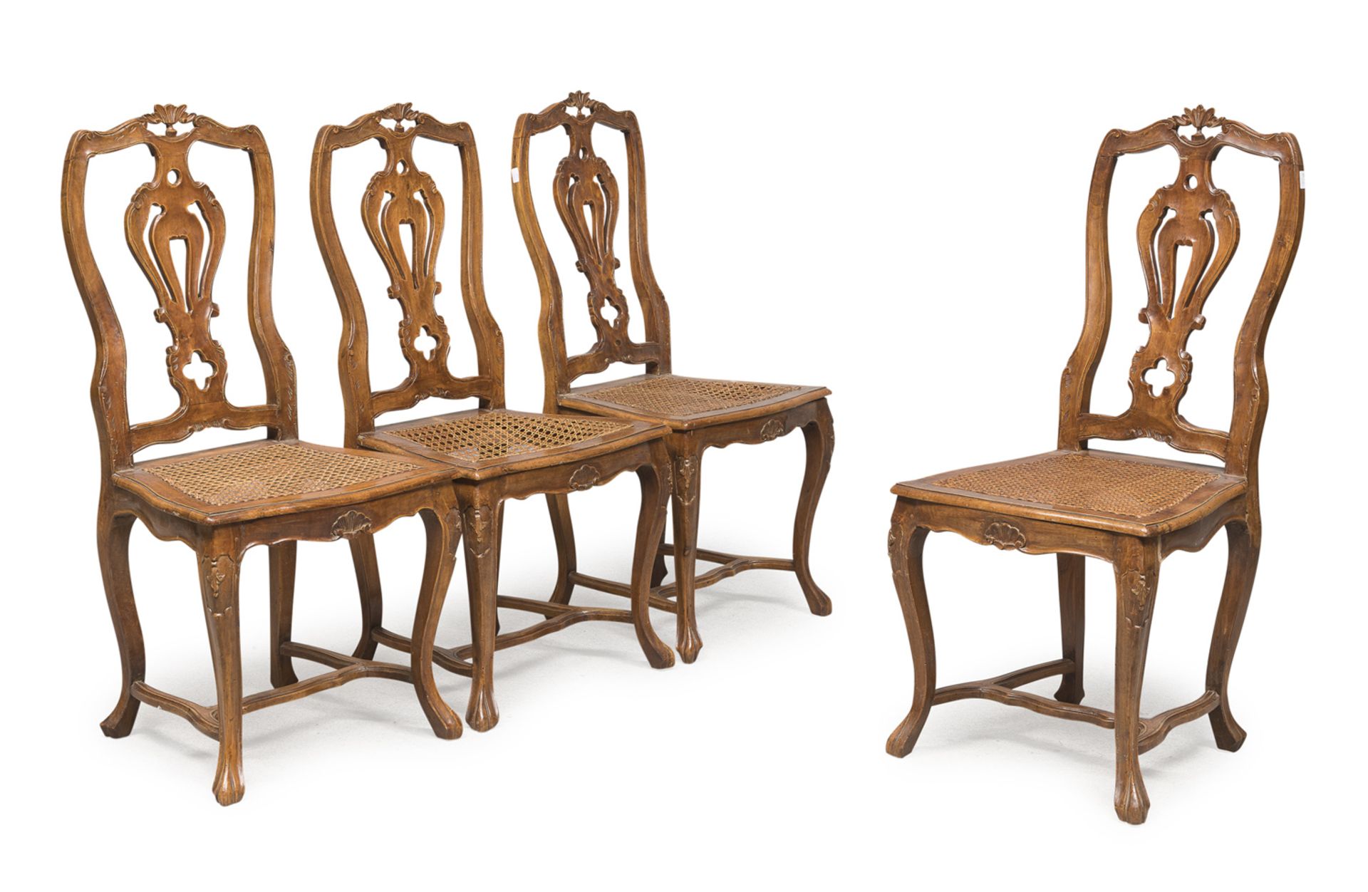 FOUR VENETIAN STYLE CHAIRS 20TH CENTURY