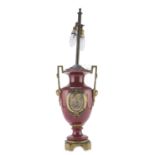 CERAMIC VASE ADAPTED TO LAMP 19TH CENTURY