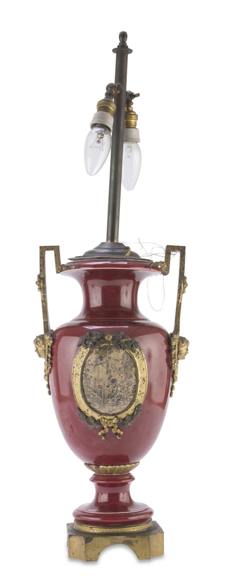 CERAMIC VASE ADAPTED TO LAMP 19TH CENTURY