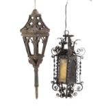 TWO LANTERN IN IRON AND METAL 18TH-19TH CENTURY