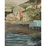 OIL PAINTING OF POSITANO BY ENRICO APRILE