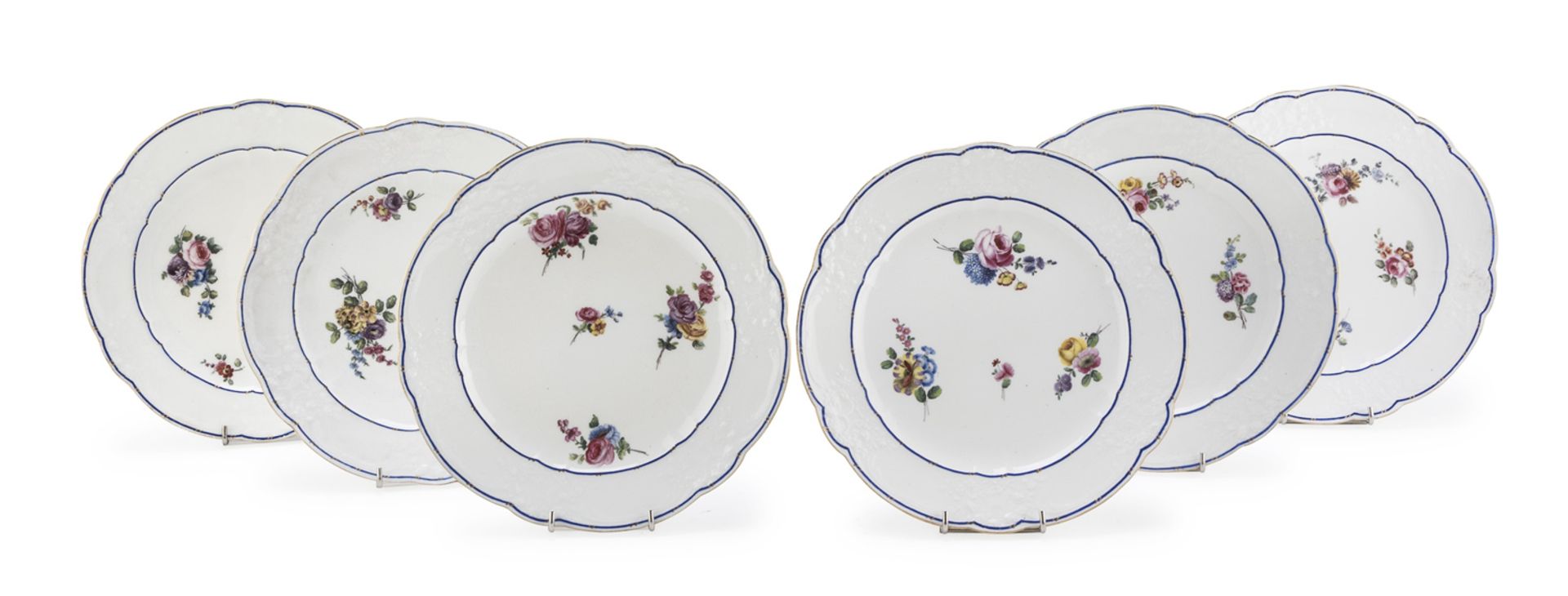 TEN DISHES IN SEVRES PORCELAIN 18TH CENTURY