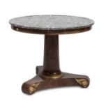 ROUND MAHOGANY TABLE WITH GRANITE TOP 19TH CENTURY