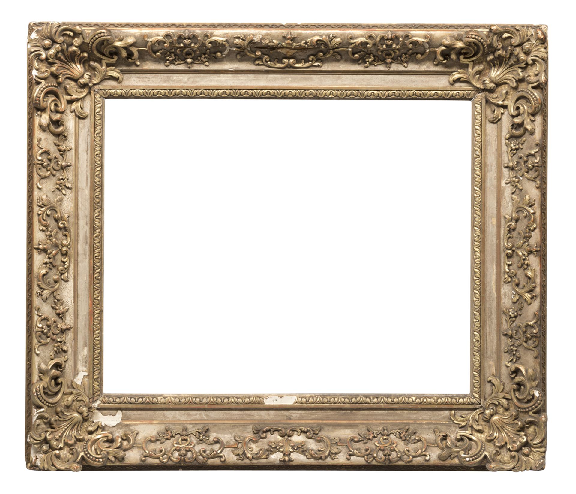 FRENCH LOUIS XV STYLE FRAME IN GILTWOOD AND PLASTER 19TH CENTURY