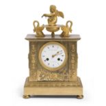 GILDED BRONZE TABLE CLOCK JACOB SCHMIDT CARLSRUHE EMPIRE PERIOD