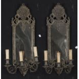 PAIR OF BRONZE MIRRORS NAPOLEON III PERIOD