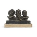 BRONZE SCULPTURE OF THREE CHLDREN BY GIOVANNI DE MARTINO