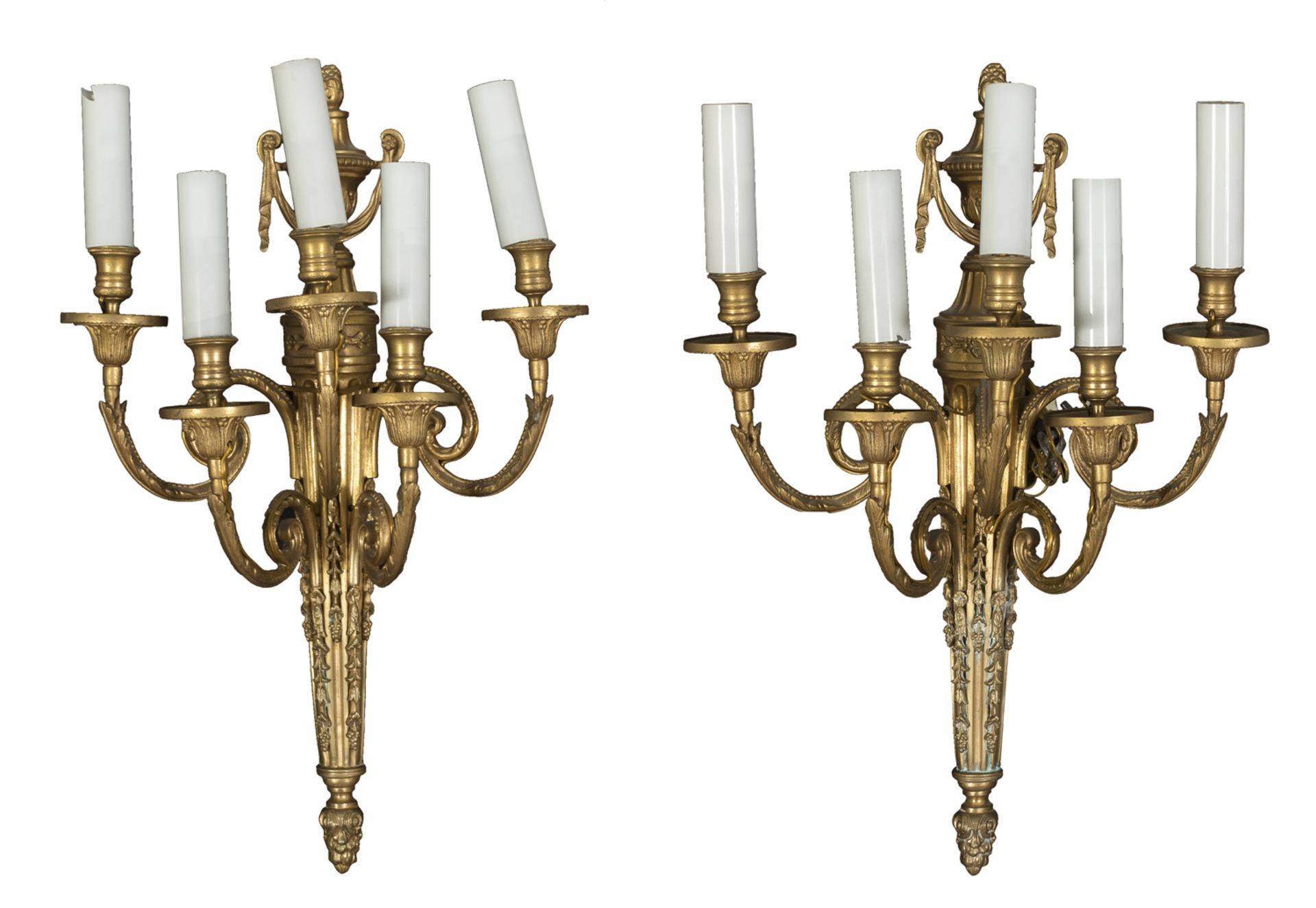 PAIR OF GILDED BRONZE APPLIQUES 19TH CENTURY