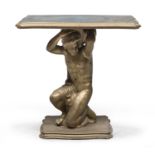 GILTWOOD TABLE CONSOLE WITH ATLAS SCULPTURE 19TH CENTURY