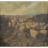 ITALIAN OIL PAINTING OF A FLOCK 19TH CENTURY