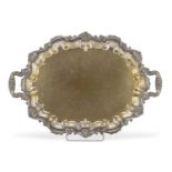 LARGE SILVER-PLATED TRAY LATE 19th CENTURY