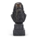 BRONZE BUST OF LEONARDO DA VINCI 20TH CENTURY