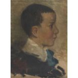 OIL PAINTING OF ABOY'S PROFILE EARLY 20TH CENTURY