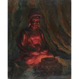 OIL PAINTING OF BUDDHA BY C. PIERVITALI