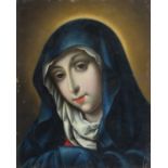 OIL PAINTING OF A WOMAN IN THE CLOTHES OF THE VIRGIN BY FOLLOWER OF CARLO DOLCI 17TH CENTURY