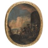 OIL PAINTING OF LANDSCAPE WITH KNIGHTS BY ANTONIO MARIA MARINI'S WORKSHOP