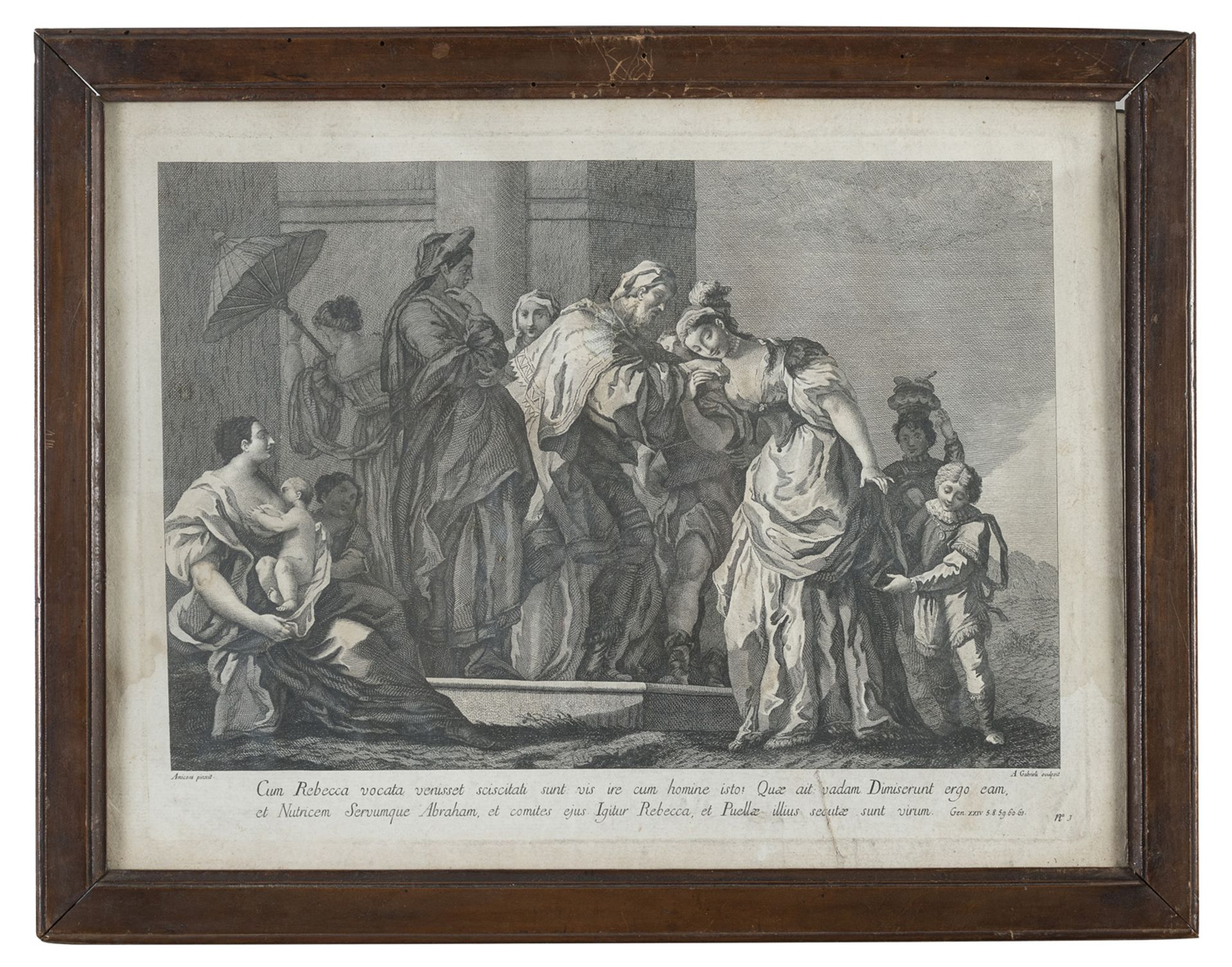 PAIR OF ENGRAVINGS OF BIBLICAL SCENES AFTER AMIGONI - Image 2 of 2