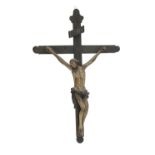 WOODEN CRUCIFIX PROBABLY SPAIN LATE 18th CENTURY