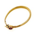 SEMI-RIGID GOLD BRACELET WITH HARD STONES