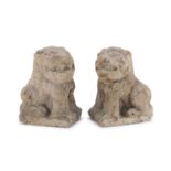 PAIR OF STONE LIONS GOTHIC PERIOD