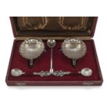 PAIR OF SILVER SALT CELLARS MESSULAM MILAN 1944/1968