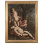 OIL ALLEGORY OF PUTTI DI FOLLOWER BY GIULIO CARPIONI