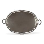 LARGE SILVER-PLATED TRAY 20TH CENTURY