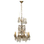 CHANDELIER IN BRONZE AND GLASS 19TH CENTURY