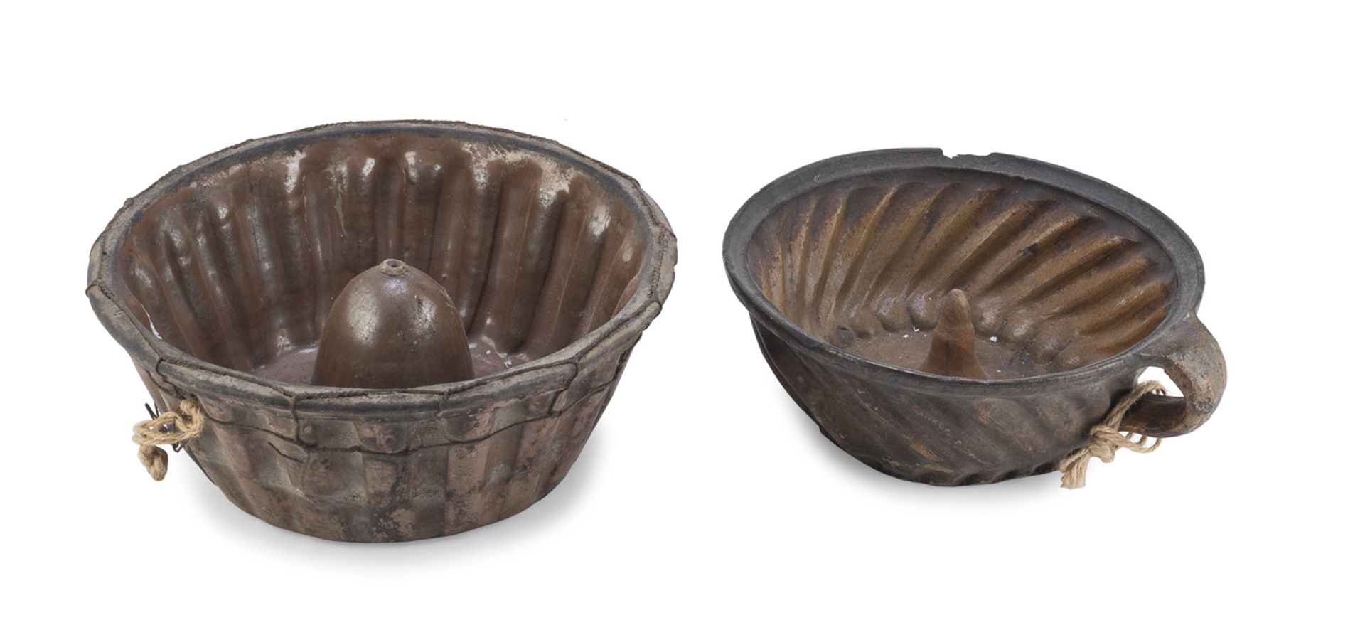 TWO TERRACOTTA CAKE MOLDS 19TH CENTURY