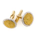 GOLD CUFFLINKS WITH DIAMONDS