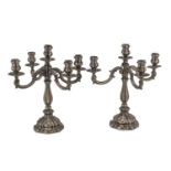 PAIR OF SILVER CANDLESTICKS VERCELLI 1934/1944