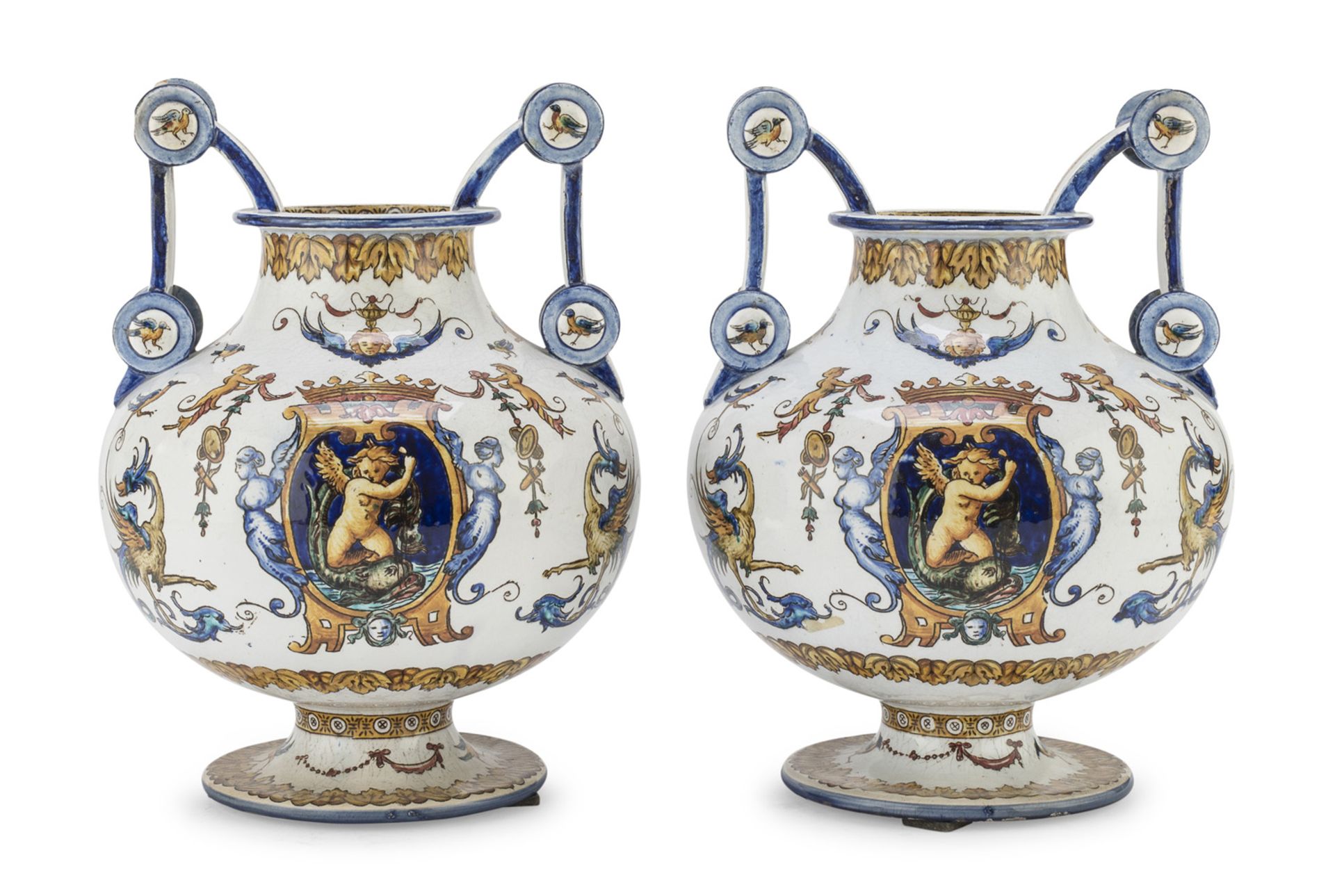 PAIR OF CERAMIC VASES PROBABLY DERUTA 19TH CENTURY