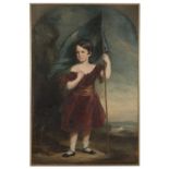 OIL PAINTING OF A SCOTTISH FLAG HOLDER BY FOLLOWER OF THOMAS LAWRENCE